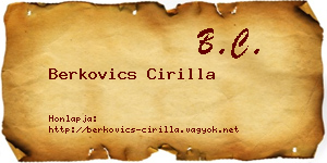 Berkovics Cirilla névjegykártya